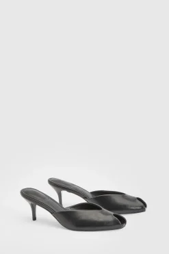 Mules À Talons Bout Ouvert