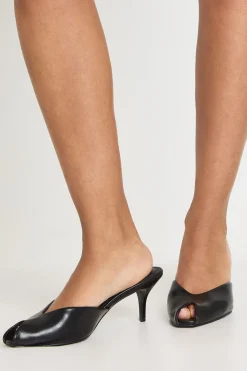 Mules À Talons Bout Ouvert