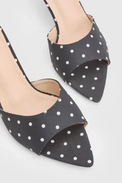 Mules À Talons À Bout Pointu À Pois
