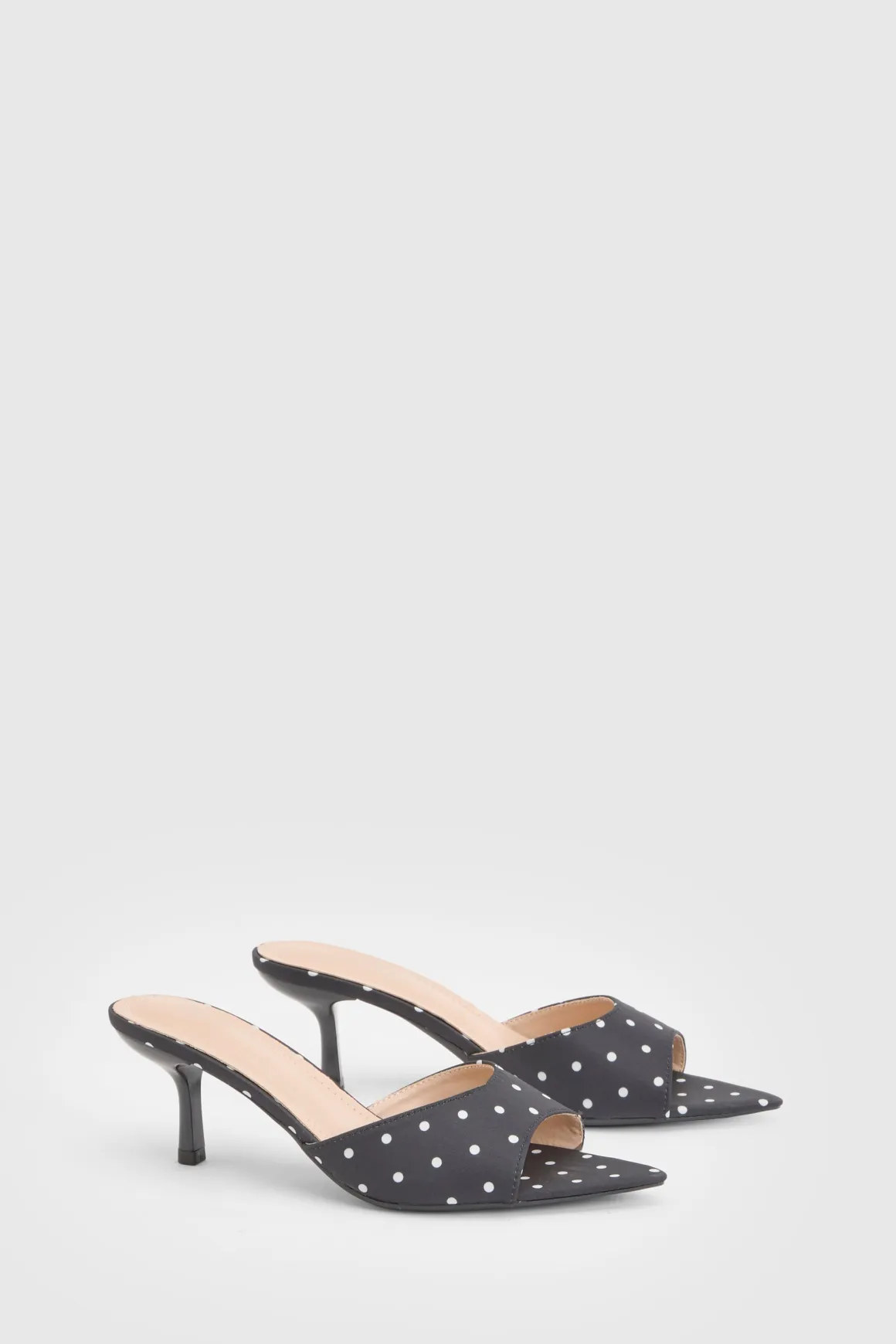Mules À Talons À Bout Pointu À Pois