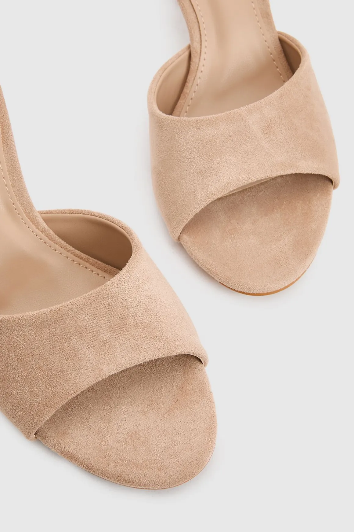 Mules À Talons Bout Rond En Synthétique