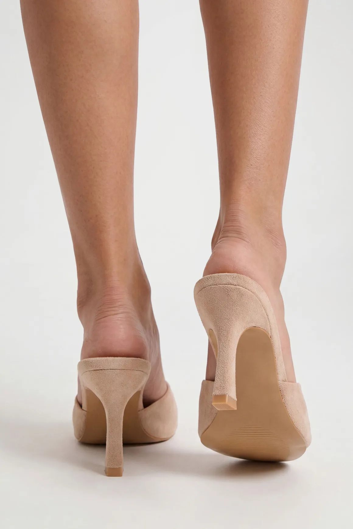 Mules À Talons Bout Rond En Synthétique