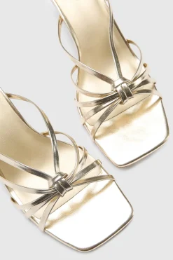 Mules À Talons À Brides Avec Détail Nœud Coupe Large