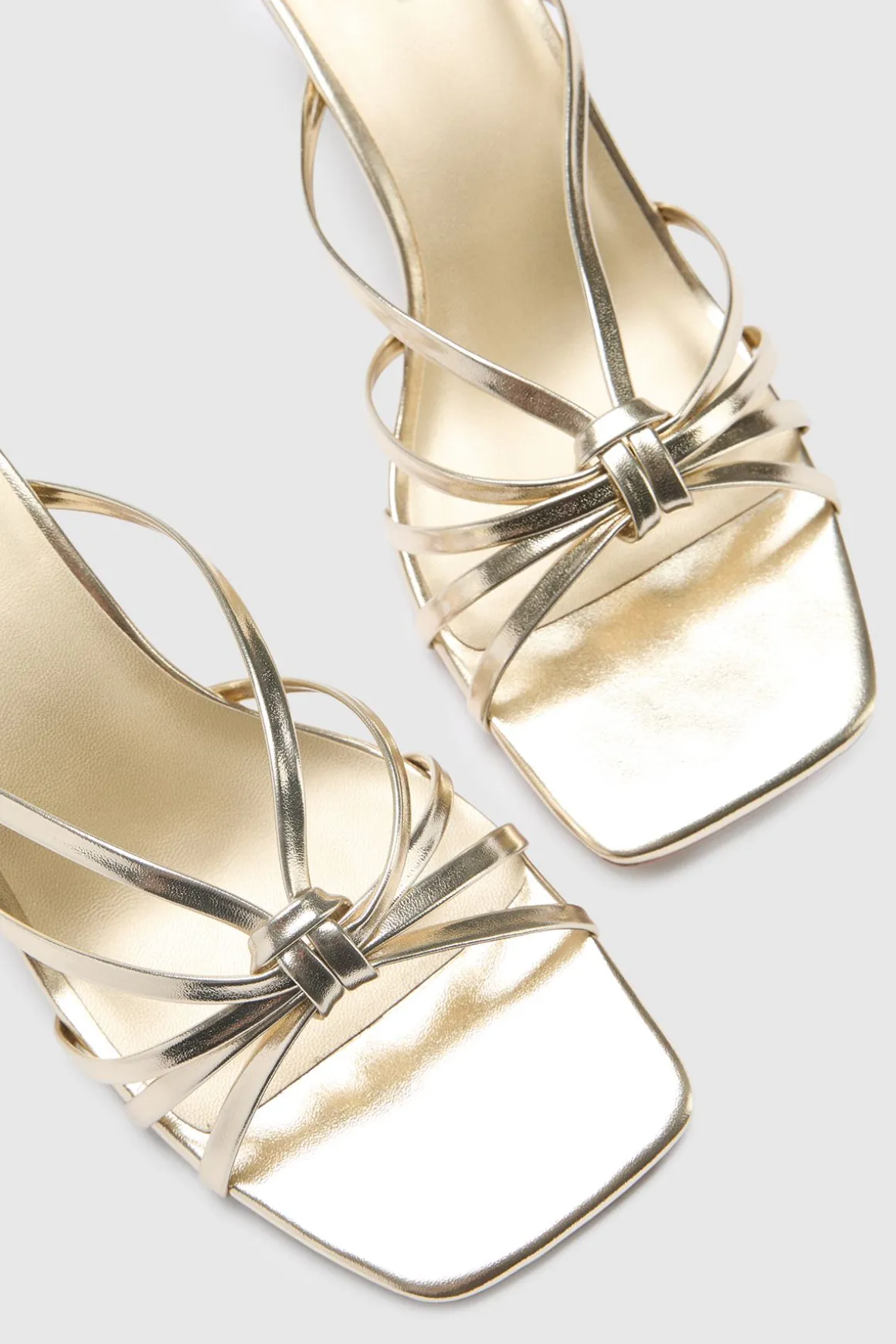 Mules À Talons À Brides Avec Détail Nœud Coupe Large