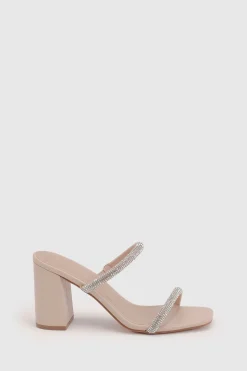 Mules À Talons À Double Bride Ornée