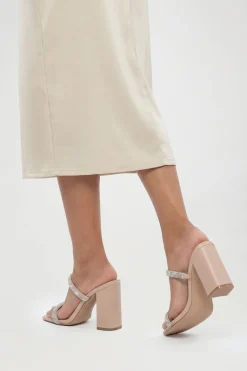 Mules À Talons À Double Bride Ornée