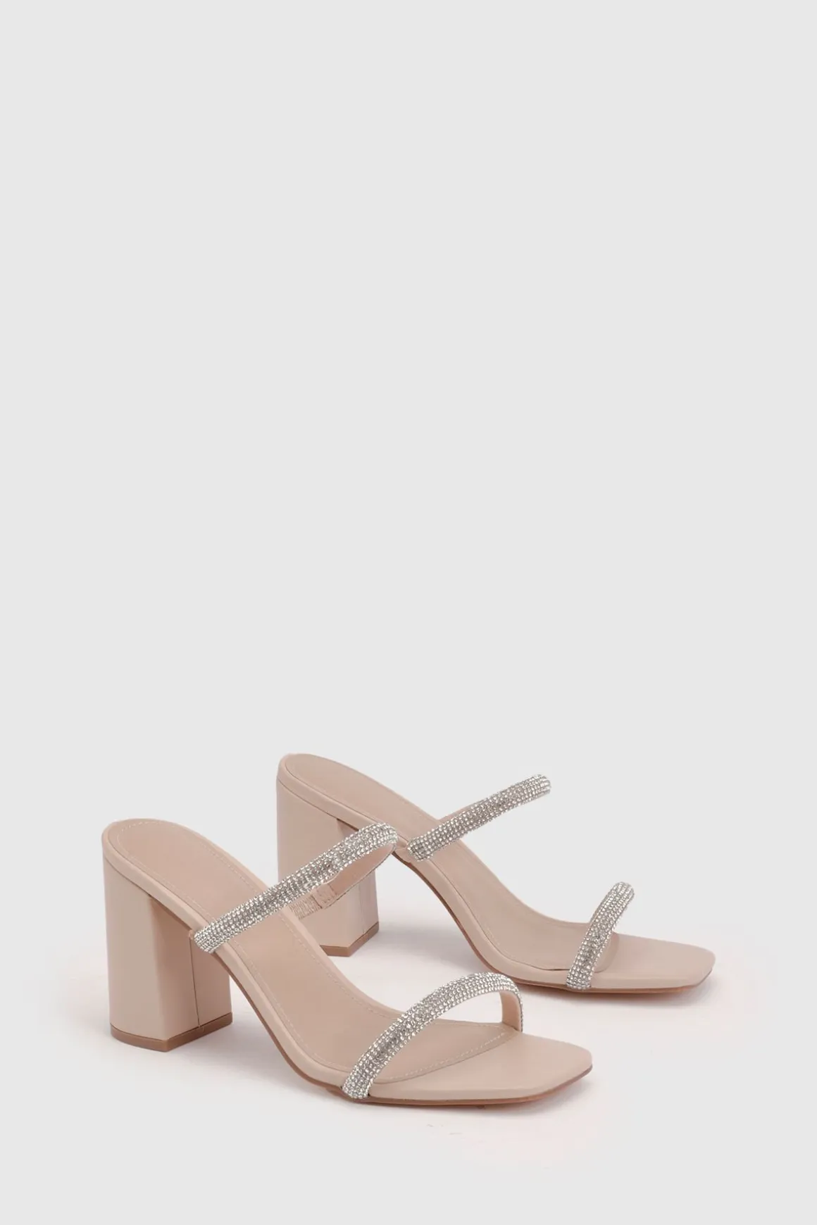 Mules À Talons À Double Bride Ornée