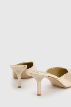 Mules À Talons Effet Métallisé