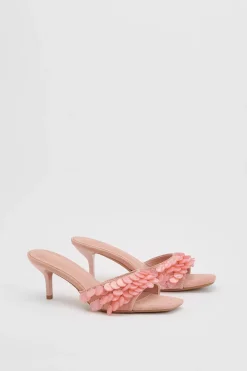 boohoo Mules À Talons En Faux Suède Avec Détail Coquillage< Chaussures Festives|Chaussures À Talons