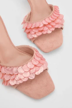 boohoo Mules À Talons En Faux Suède Avec Détail Coquillage< Chaussures Festives|Chaussures À Talons