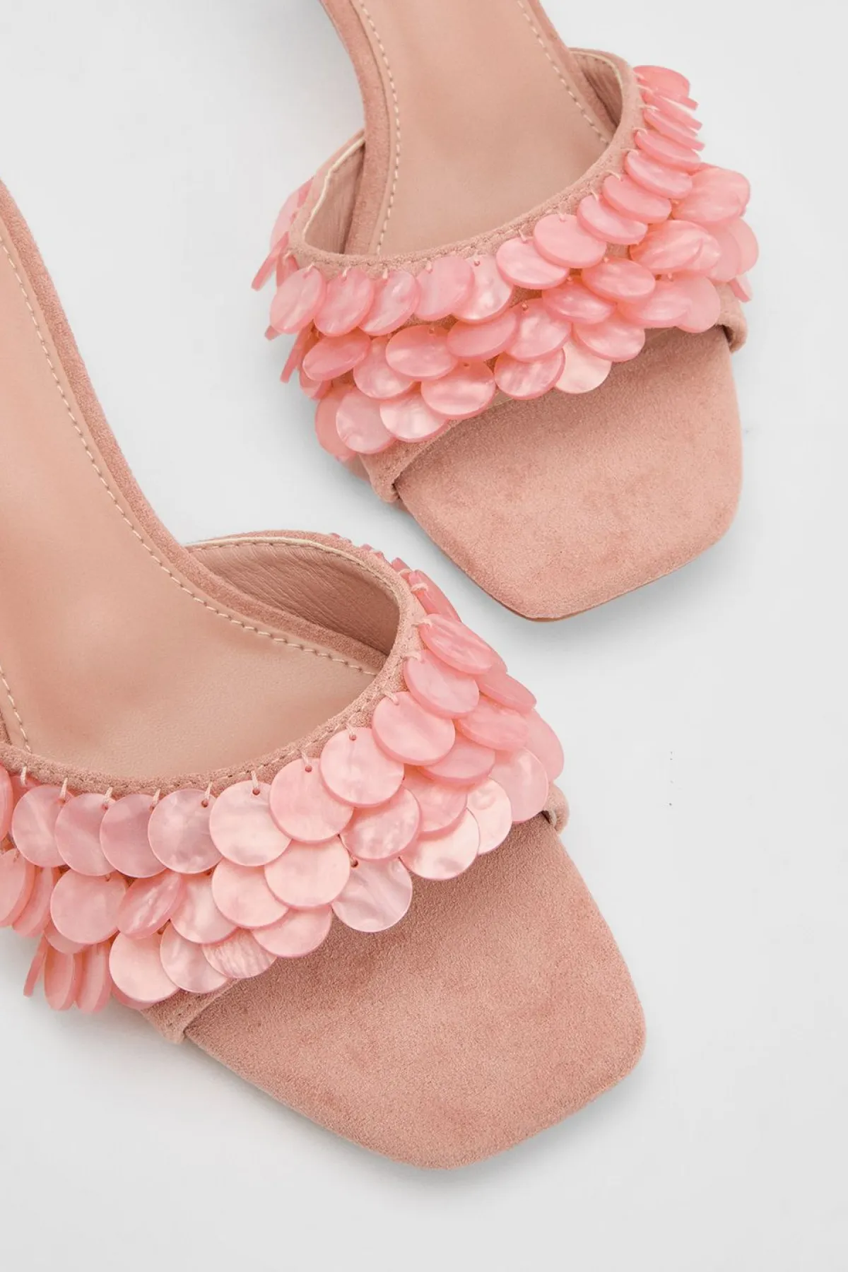 boohoo Mules À Talons En Faux Suède Avec Détail Coquillage< Chaussures Festives|Chaussures À Talons