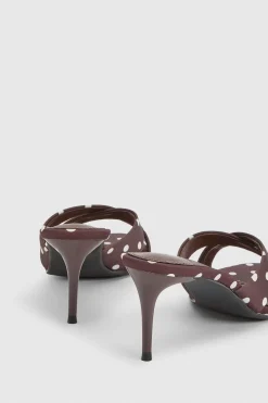 boohoo Mules À Talons En Satin À Pois Avec Brides Croisées< Pois|Satin Et Dentelle