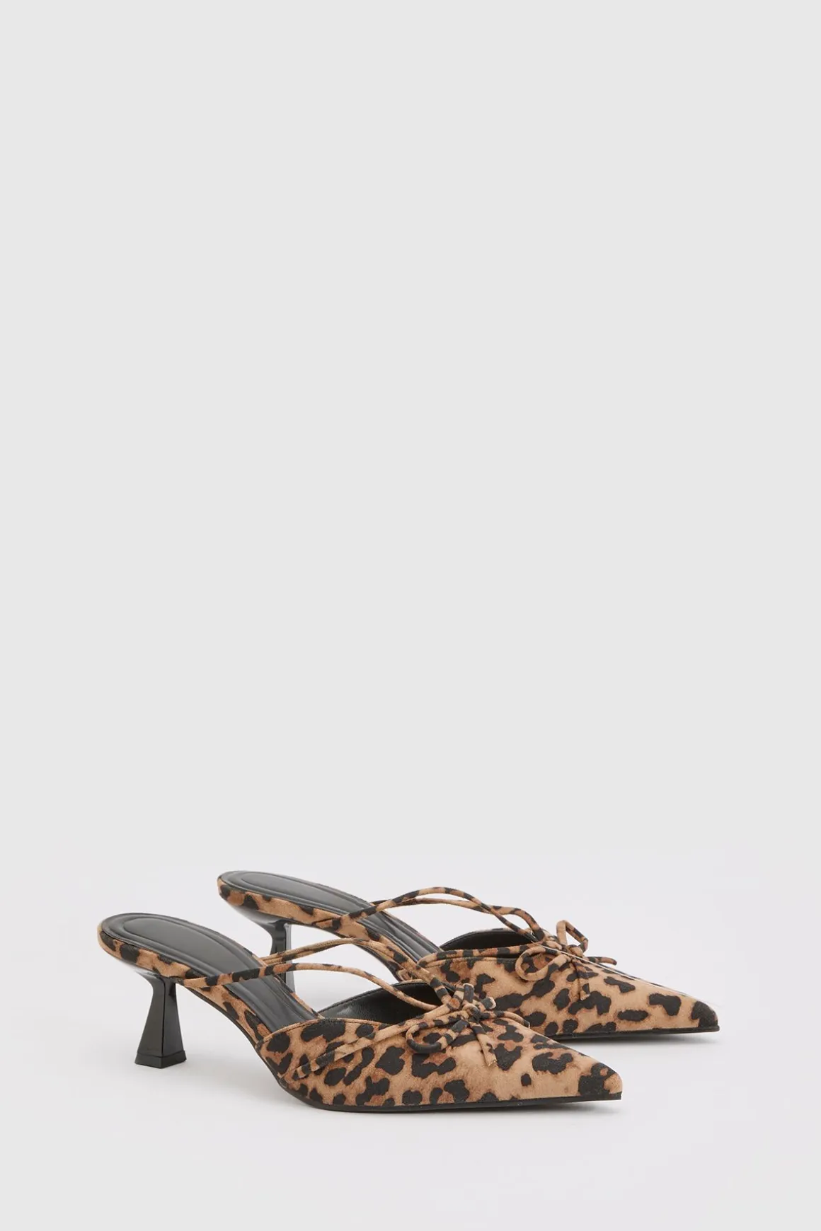 Mules À Talons En Synthétique À Imprimé Léopard