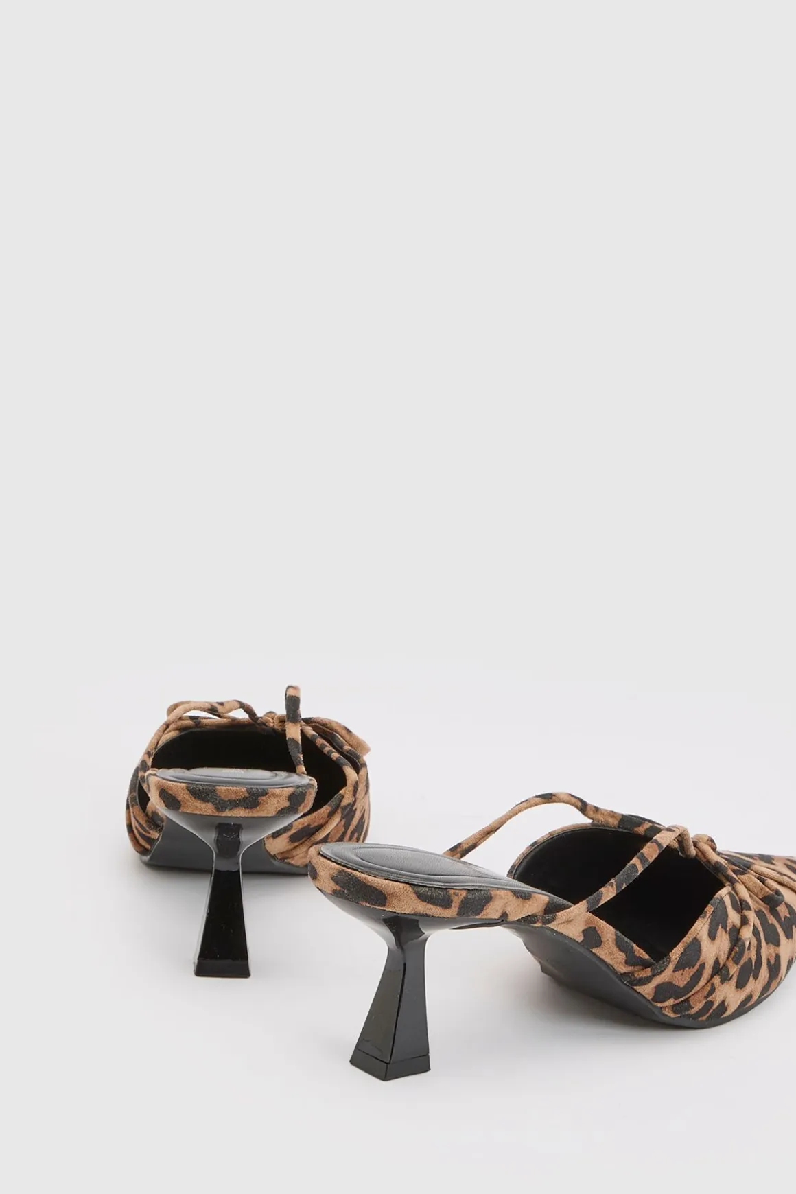 Mules À Talons En Synthétique À Imprimé Léopard