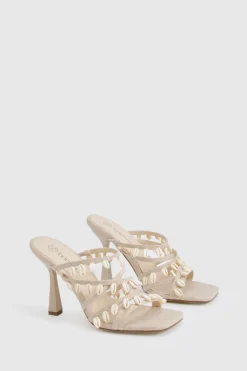 boohoo Mules à talons hauts à brides avec détail coquillage< Chaussures Festives|Chaussures À Talons