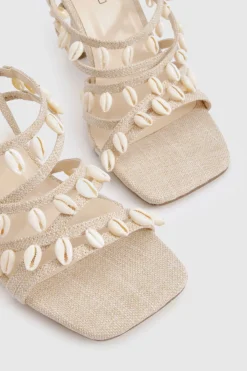 boohoo Mules à talons hauts à brides avec détail coquillage< Chaussures Festives|Chaussures À Talons