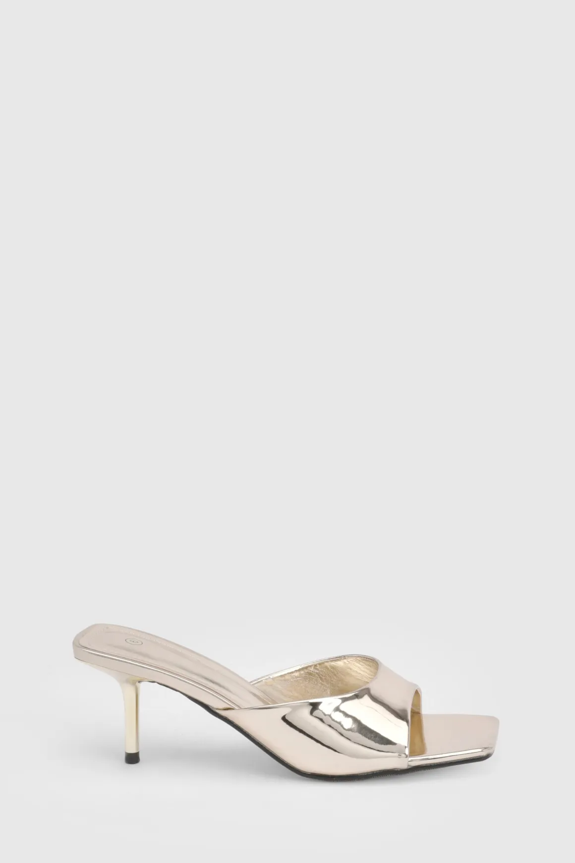 Mules À Talons Minimalistes Bout Carré