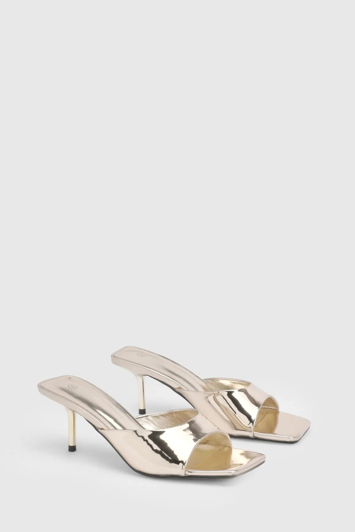 Mules À Talons Minimalistes Bout Carré