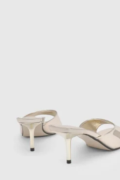 Mules À Talons Minimalistes Bout Carré