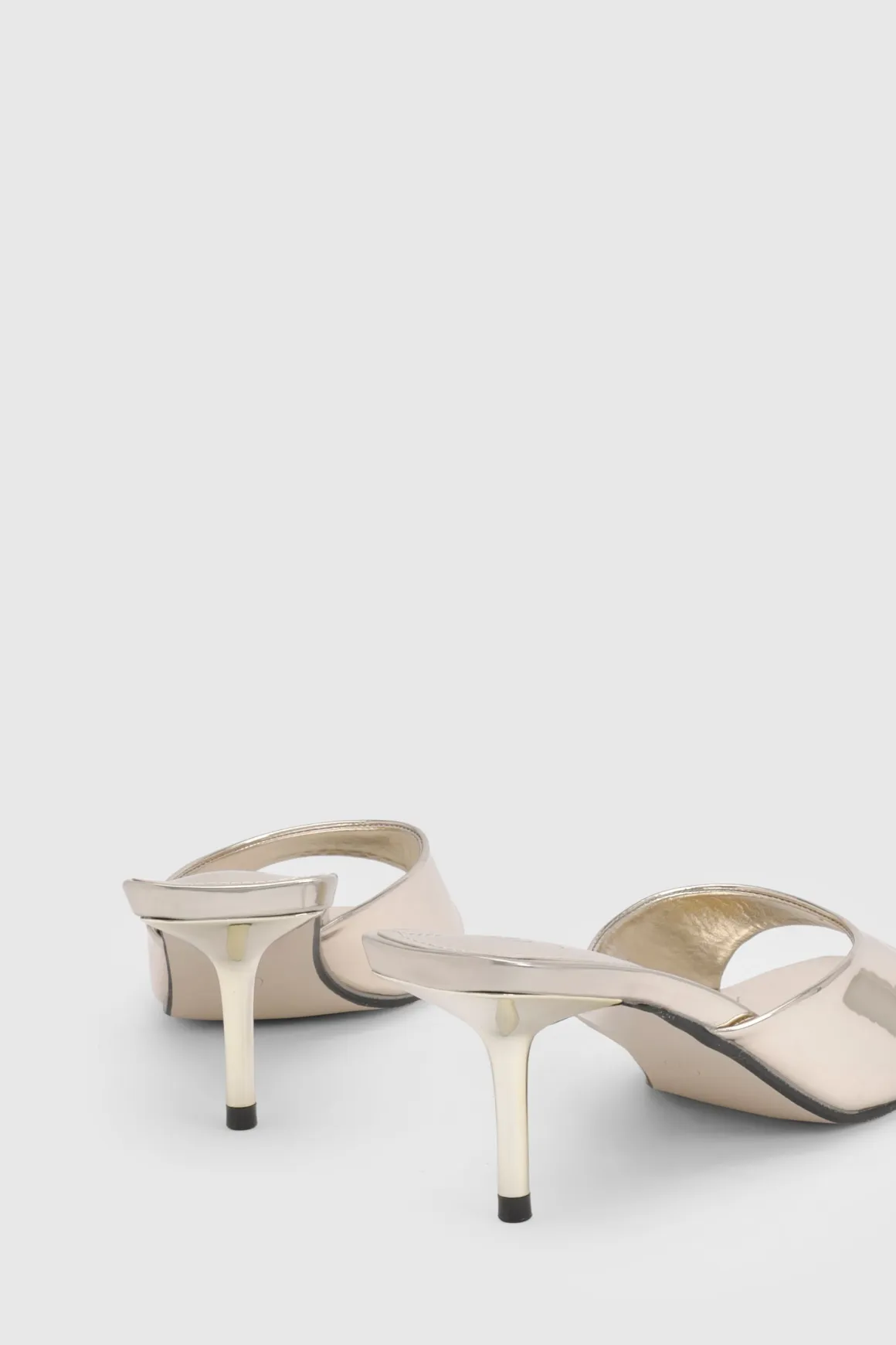 Mules À Talons Minimalistes Bout Carré