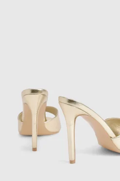 Mules à talons métalliques