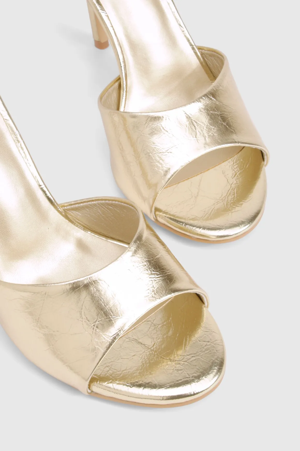 Mules à talons métalliques