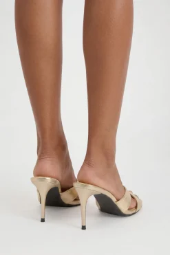 boohoo Mules À Talons Métallisées À Brides Croisées< Chaussures Festives|Chaussures À Talons
