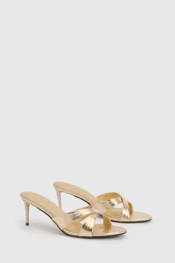 boohoo Mules À Talons Métallisées À Brides Croisées< Chaussures Festives|Chaussures À Talons