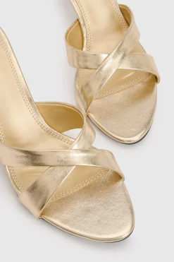 boohoo Mules À Talons Métallisées À Brides Croisées< Chaussures Festives|Chaussures À Talons