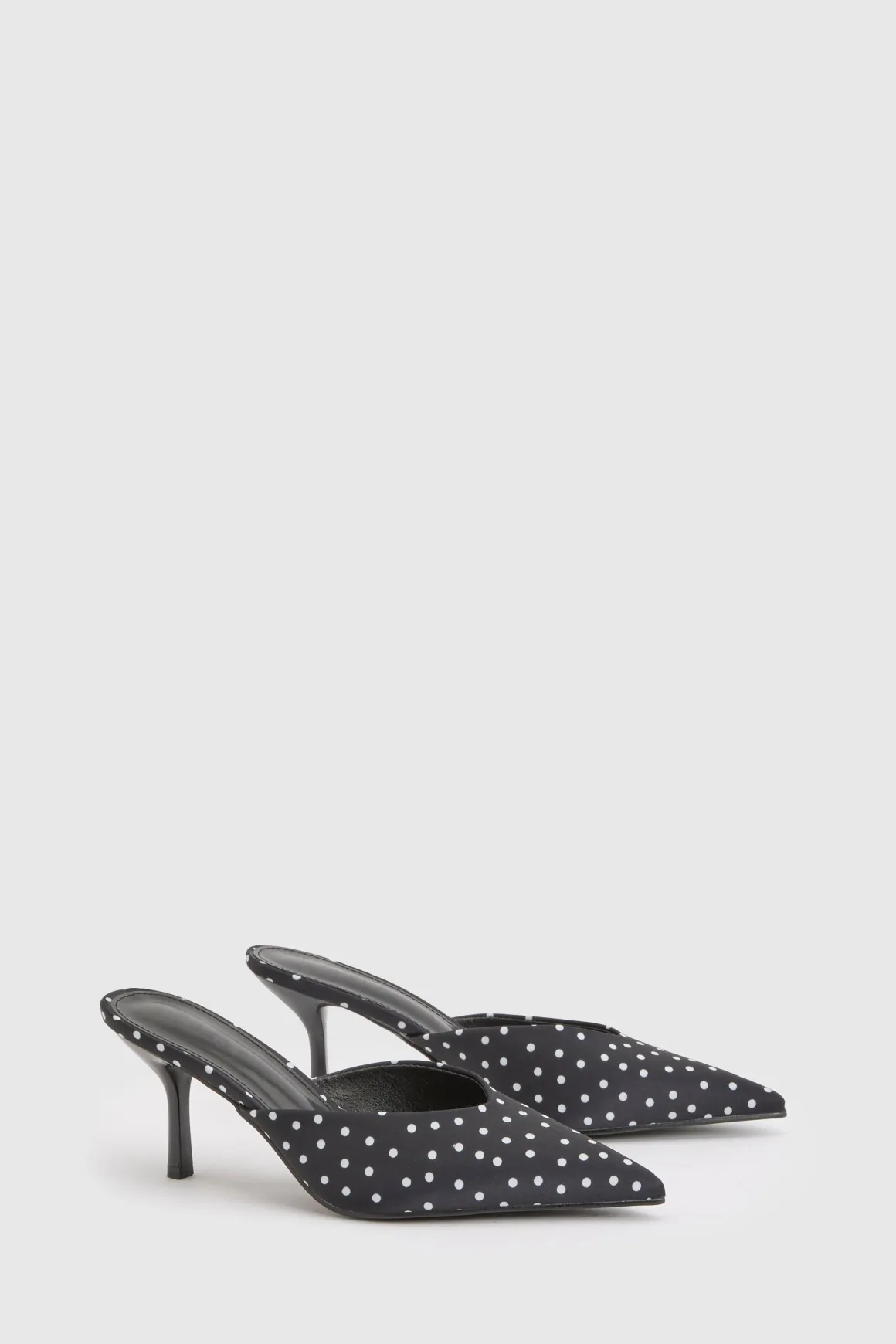 Mules À Talons À Pois Style Escarpin