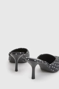 Mules À Talons À Pois Style Escarpin