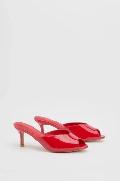 boohoo Mules À Talons Vernies À Bout Ouvert< Chaussures Festives|Chaussures À Talons