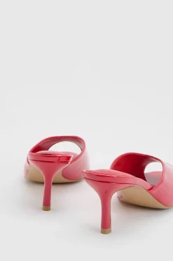 Mules À Talons Vernies À Bout Ouvert