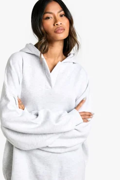 boohoo Notch Neck Balloon Sleeve Oversized Hoodie devient Sweat à capuche oversize à encolure à encoche et manches ballon<Femme Sweats À Capuche Et Sweats|Sweats À Capuche Et Sweatshirts