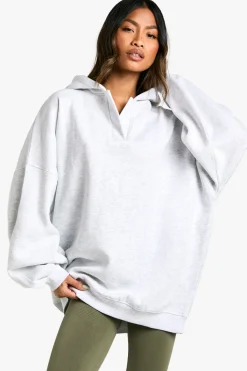boohoo Notch Neck Balloon Sleeve Oversized Hoodie devient Sweat à capuche oversize à encolure à encoche et manches ballon<Femme Sweats À Capuche Et Sweats|Sweats À Capuche Et Sweatshirts