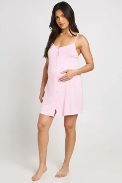boohoo Nuisette De Maternité À Bretelles Avec Boutonnage Sur Le Devant<Femme Pyjamas