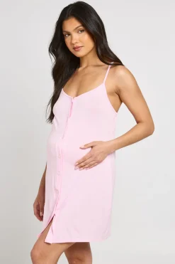 boohoo Nuisette De Maternité À Bretelles Avec Boutonnage Sur Le Devant<Femme Pyjamas