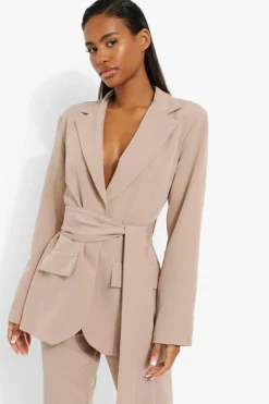 Obi Tie Waist Tailored Blazer