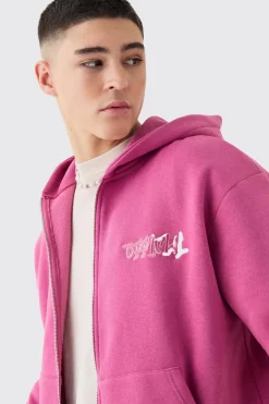 Official Graffiti Boxy Fit Zip Through Hoodie