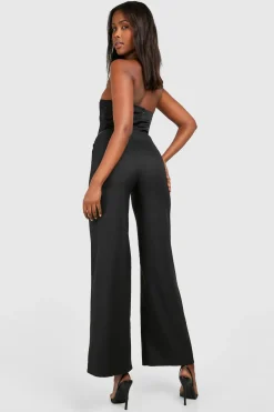 O Ring Waist Band Detail Satin Trouser