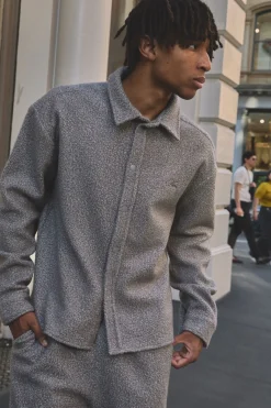 Overshirt brossée à coupe régulière