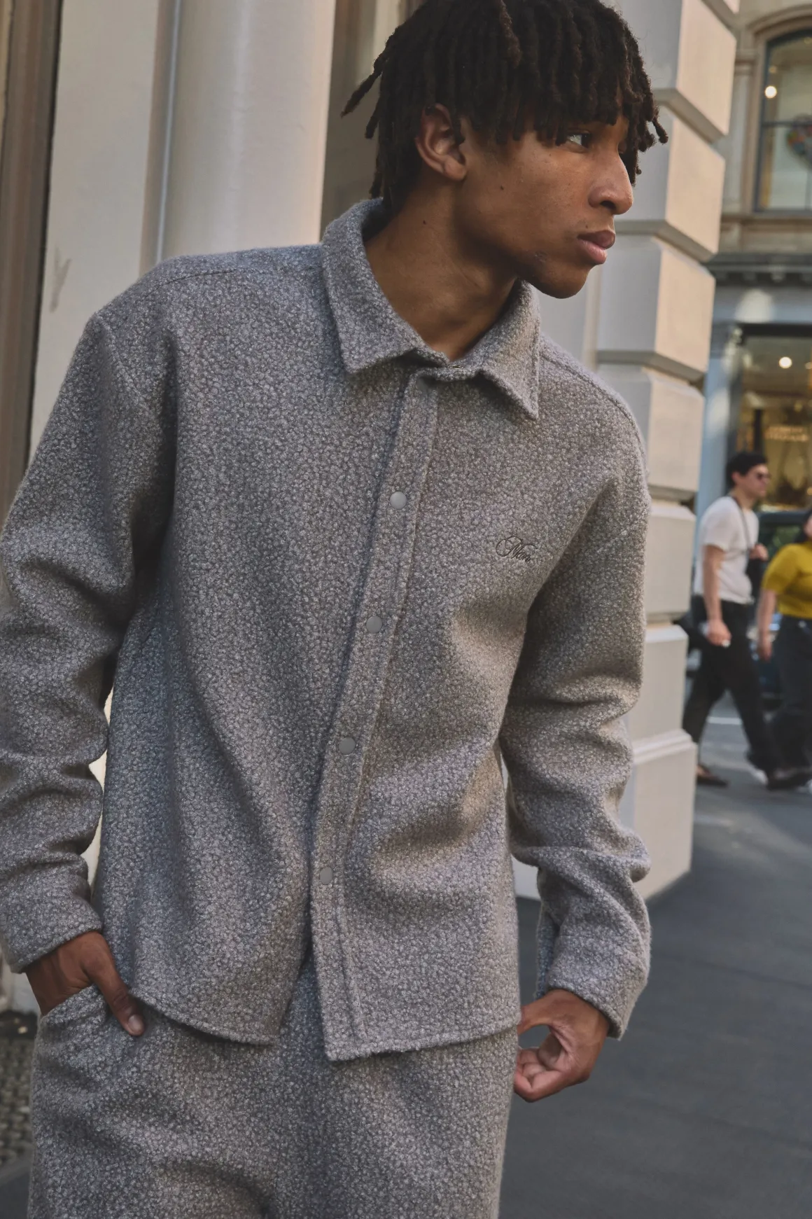Overshirt brossée à coupe régulière