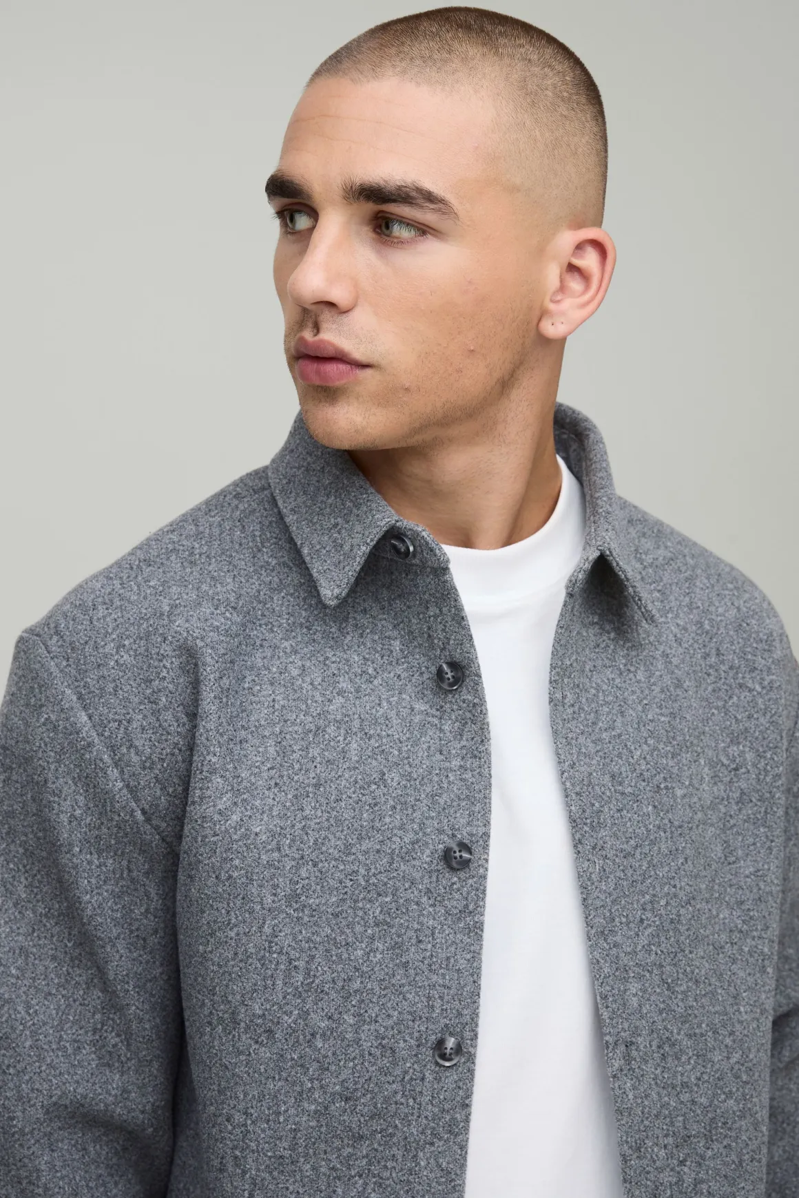 Overshirt brossée à coupe régulière
