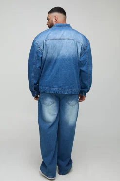 Overshirt en denim à zip Plus