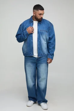 Overshirt en denim à zip Plus