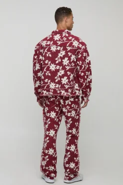 Overshirt surdimensionnée à tapisserie florale