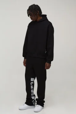 Oversize boxy imprimé survêtement à jambes évasées