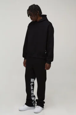 Oversize boxy imprimé survêtement à jambes évasées