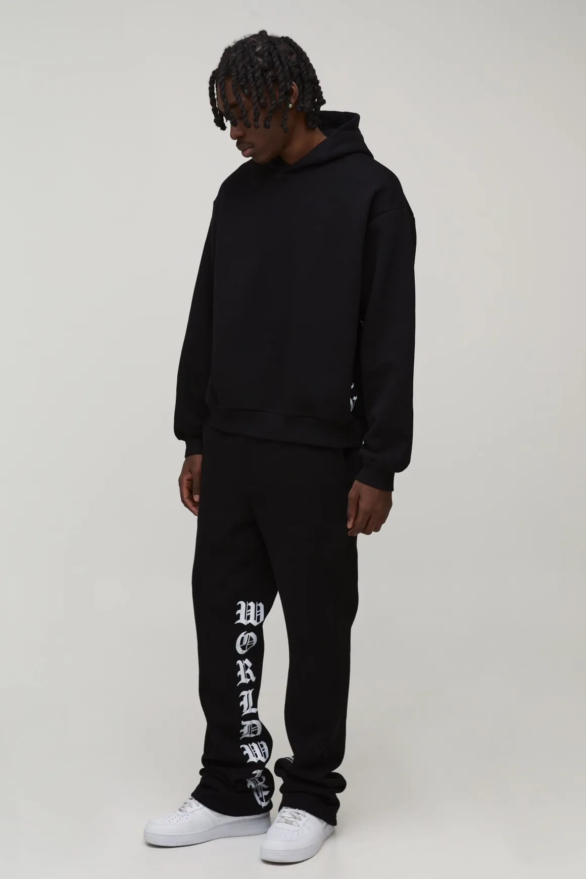 Oversize boxy imprimé survêtement à jambes évasées