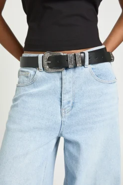 boohoo Oversize Ceinture de Style Boyfriend avec Boucle Western en Argent< Ceintures